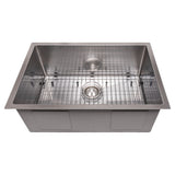 ZLINE 27 in. Meribel Undermount Single Bowl Stainless Steel Kitchen Sink with Bottom Grid (SRS-27)