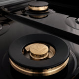 ZLINE 48 in. 6.0 cu. ft. Legacy Dual Fuel Range with Gas Cooktop and 2 Electric Ovens in Satin Stainless Steel with 6 Brass Burners and Griddle (RAS-SN-BR-GR-48)