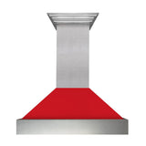 48" Ducted Fingerprint Resistant Stainless Steel Range Hood with Red Matte Shell (8654RM-48)