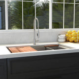 ZLINE 30 in. Garmisch Undermount Single Bowl Satin Stainless Steel Kitchen Sink with Bottom Grid and Accessories (SLS-30S)
