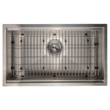 ZLINE 30 in. Garmisch Undermount Single Bowl Satin Stainless Steel Kitchen Sink with Bottom Grid and Accessories (SLS-30S)