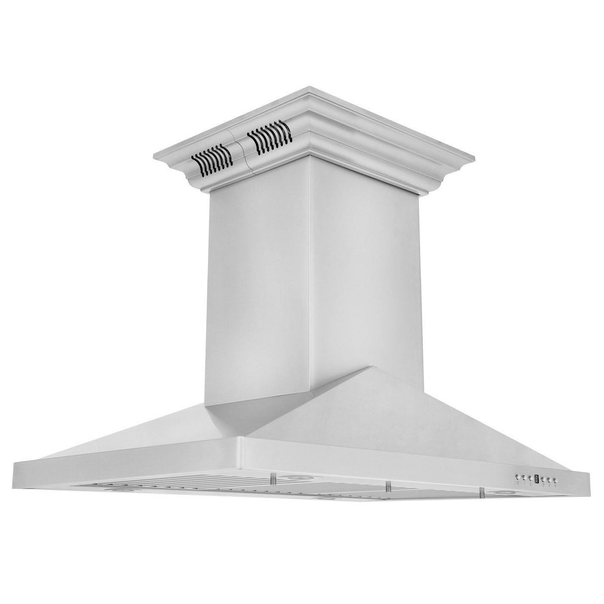 36 in. ZLINE CrownSound™Ducted Vent Island Mount Range Hood in Stainless Steel with Built-in Bluetooth Speakers (GL1iCRN-BT-36)