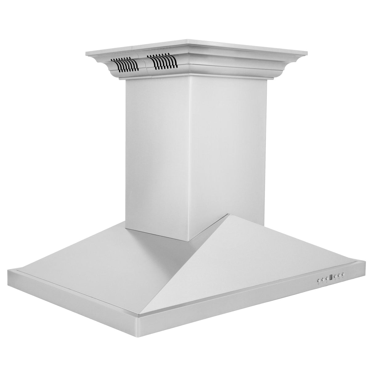 36 in. ZLINE CrownSound™Ducted Vent Island Mount Range Hood in Stainless Steel with Built-in Bluetooth Speakers (GL1iCRN-BT-36)