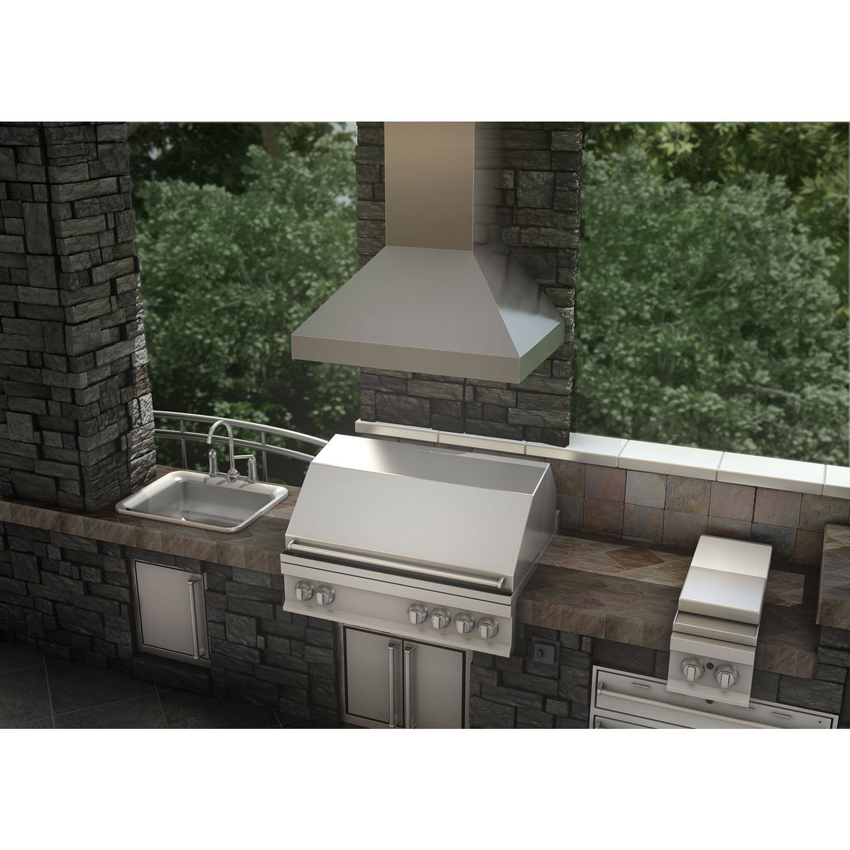 ZLINE 30 in. Convertible Vent Outdoor Wall Mount Range Hood in Stainless Steel (597-304-30)
