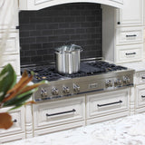 ZLINE 48 in. Legacy Gas Rangetop with 6 Brass Burners and Porcelain Cooktop in Stainless Steel (RT-BR-48)