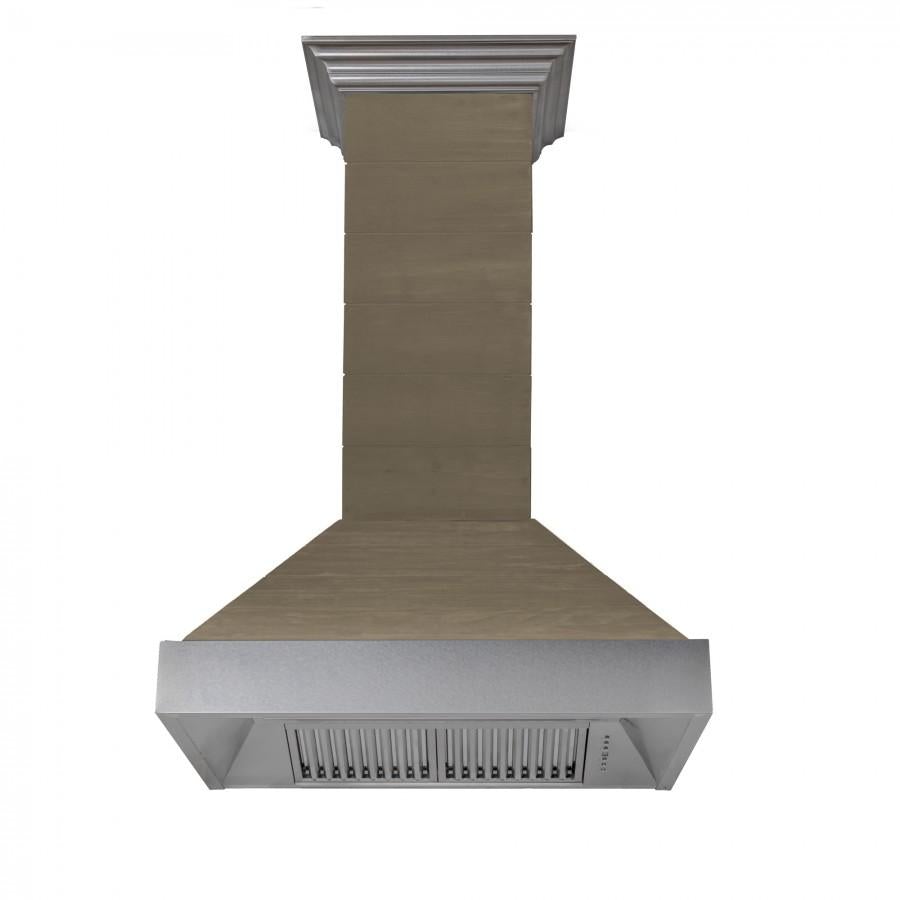 ZLINE 36 in. Shiplap Wooden Wall Range Hood with Stainless Steel Accent - Includes Motor (365YY-36)