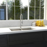 ZLINE 33 in. Anton Undermount Double Bowl Stainless Steel Kitchen Sink with Bottom Grid (SR50D-33)