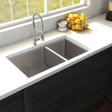 ZLINE 36 in. Chamonix Undermount Double Bowl Stainless Steel Kitchen Sink with Bottom Grid (SR60D-36)