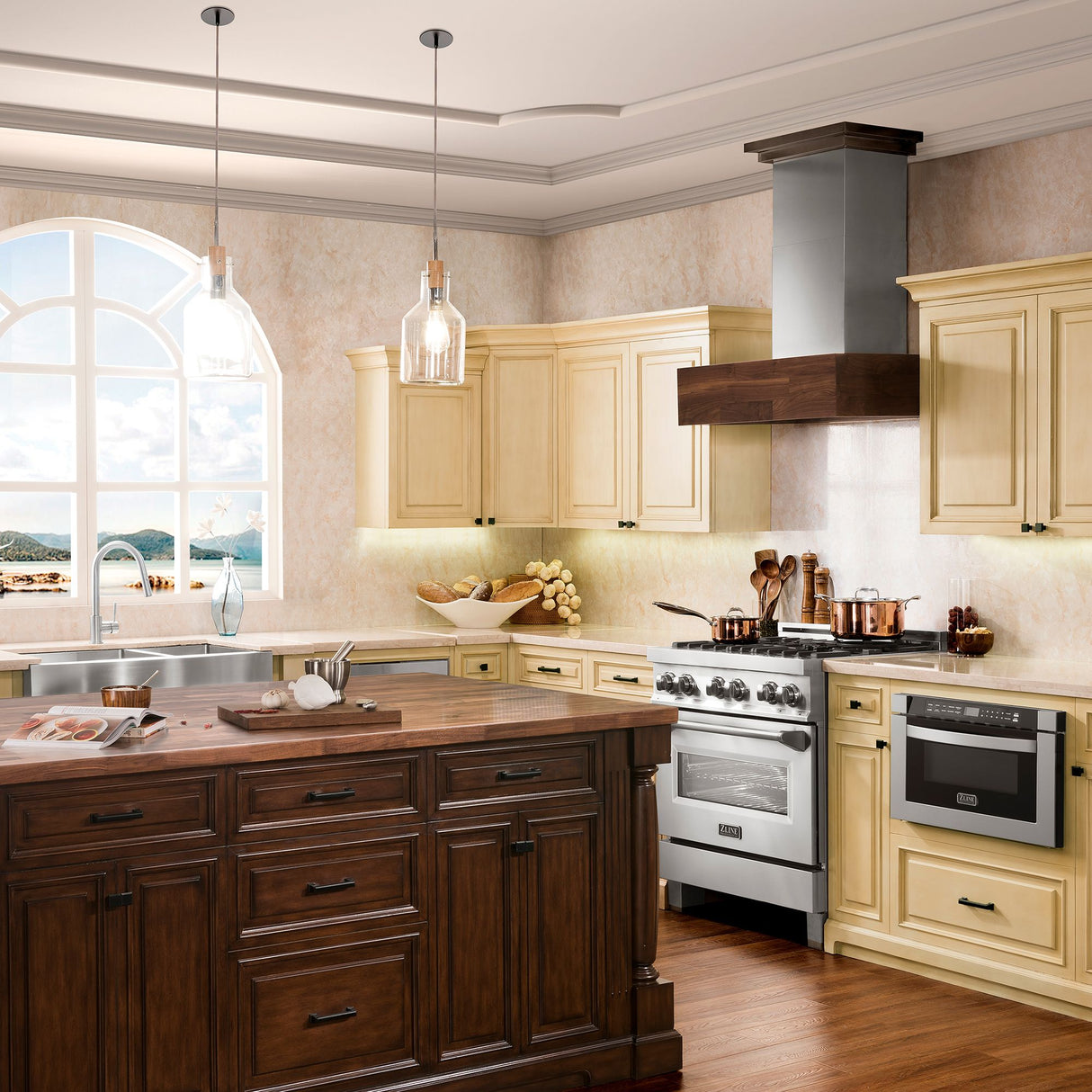 ZLINE 30 in. Convertible Designer Series Wooden Wall Mount Range Hood in Butcher Block (681W-30)