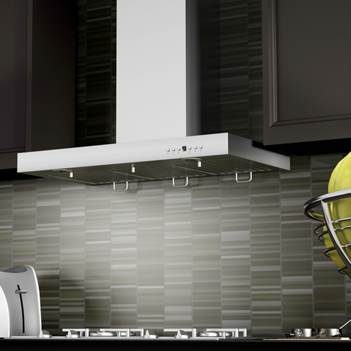 ZLINE 42" Convertible Vent Wall Mount Range Hood in Stainless Steel with Crown Molding (KECRN-42)