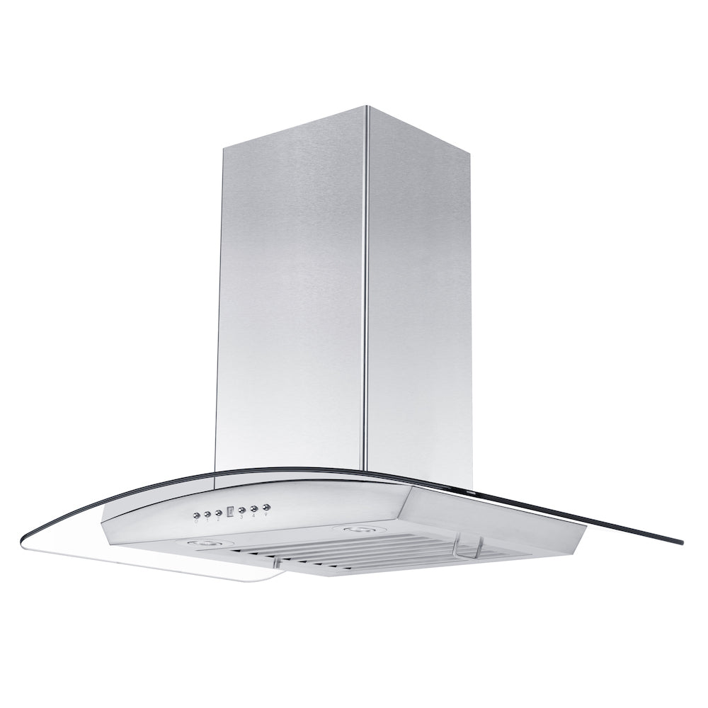 ZLINE 36" Convertible Vent Wall Mount Range Hood in Stainless Steel & Glass (KZ-36)