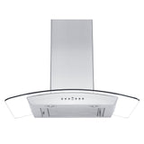 ZLINE 36" Convertible Vent Wall Mount Range Hood in Stainless Steel & Glass (KZ-36)