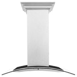 ZLINE 48 in. Convertible Vent Wall Mount Range Hood in Satin Stainless Steel and Glass (8KN4S-48)