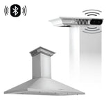 42" ZLINE CrownSound™Ducted Vent Wall Mount Range Hood in Stainless Steel with Built-in Bluetooth Speakers (KL2CRN-BT-42)