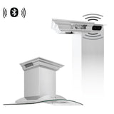 30" ZLINE CrownSound™Ducted Vent Wall Mount Range Hood in Stainless Steel with Built-in Bluetooth Speakers (KNCRN-BT-30)