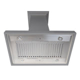 ZLINE 30 in. Convertible Vent Wooden Island Mount Range Hood in Gray (KBiUU-30)