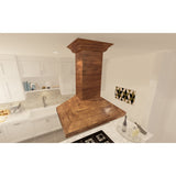 ZLINE 48 Inch Ducted Wooden Island Mount Range Hood in Walnut with Remote Motor (KBiRR-RS-400)