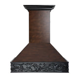ZLINE 30 in. Wooden Wall Mount Range Hood in Antigua and Walnut - Includes Remote Motor (373AW-RD-30)