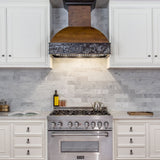 ZLINE 36 in. Ducted Wooden Wall Mount Range Hood with Dual Remote Blower in Antigua and Walnut (393AR-RD-36)