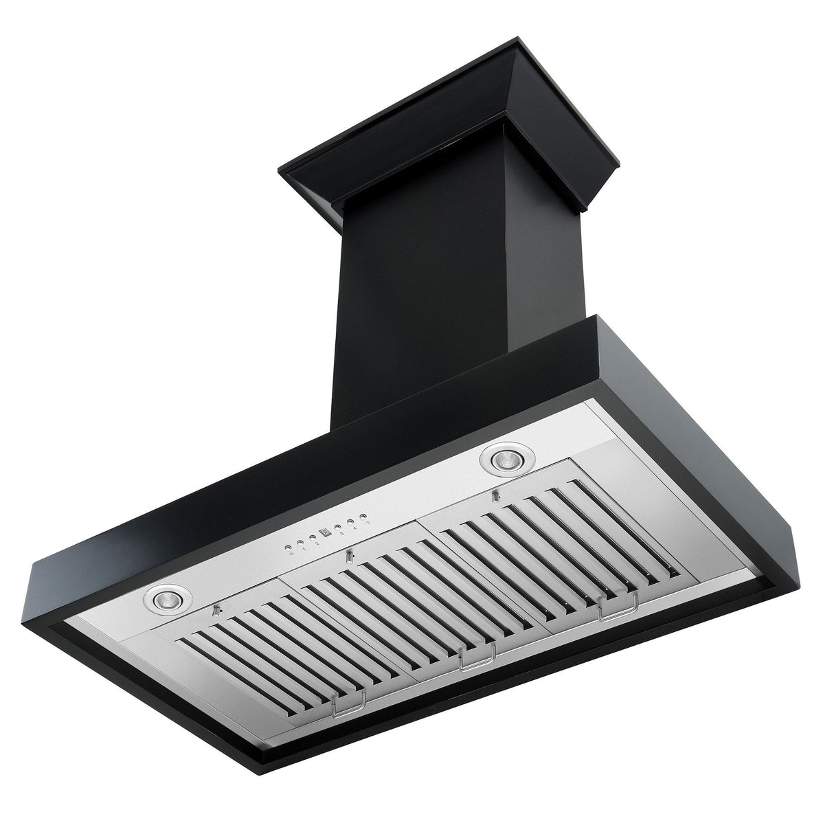 ZLINE 36 Inch Ducted Wooden Wall Mount Range Hood in Black with Remote Motor (KBCC-RD)