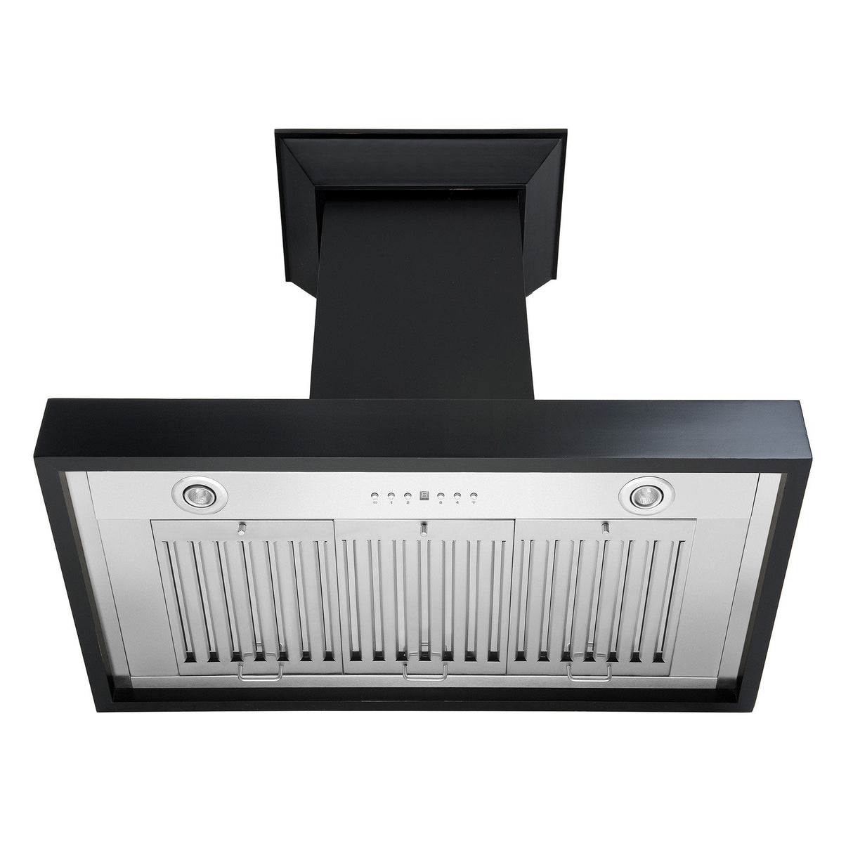 ZLINE 36 Inch Ducted Wooden Wall Mount Range Hood in Black with Remote Motor (KBCC-RD)