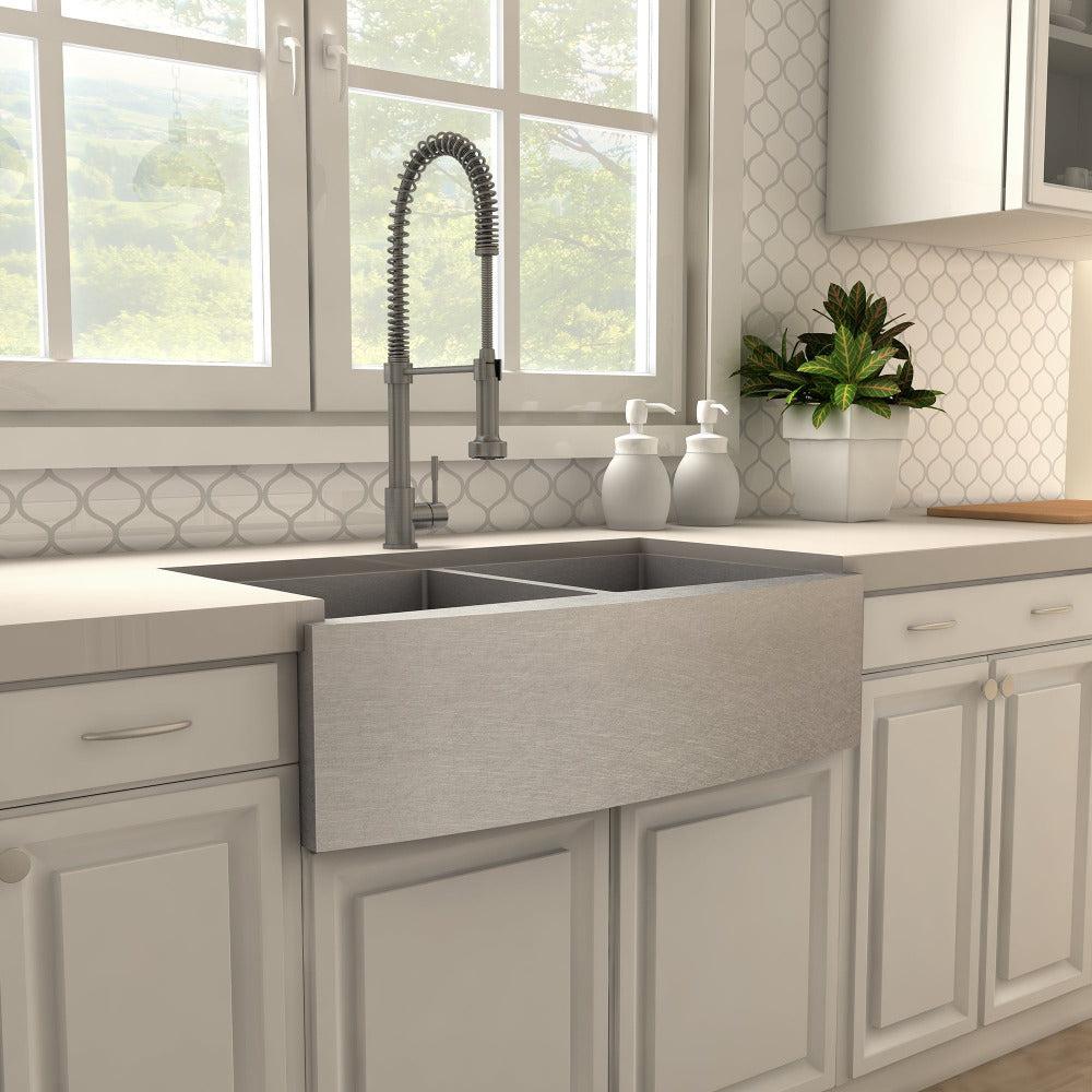 ZLINE Apollo Pull Down Spring Kitchen Faucet in Gun Metal (APL-KF-GM)