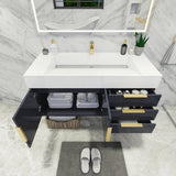 Blossom Floating / Wall Mounted Bathroom Vanity With Acrylic Sink Top & Aluminum Alloy Frame