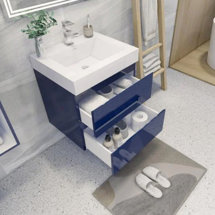 Fusion Floating / Wall Mounted Bathroom Vanity with Acrylic Sink