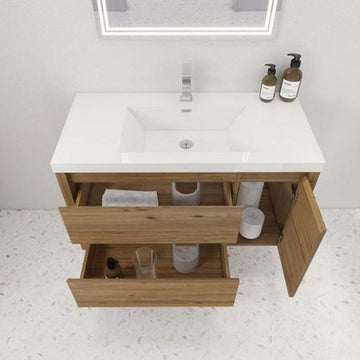 Jade Wall Mounted Bathroom Vanity with Reinforced Acrylic Sink