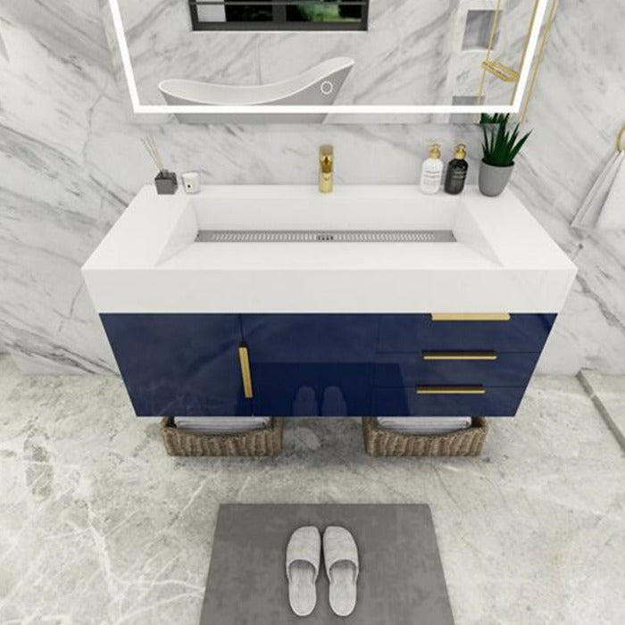 Blossom Floating / Wall Mounted Bathroom Vanity With Acrylic Sink Top & Aluminum Alloy Frame