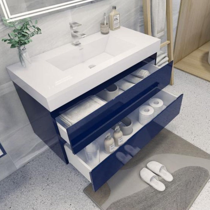 Fusion Floating / Wall Mounted Bathroom Vanity with Acrylic Sink