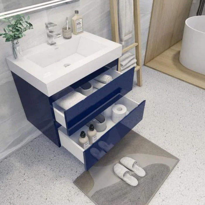 Fusion Floating / Wall Mounted Bathroom Vanity with Acrylic Sink