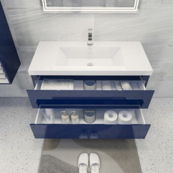 Brooklyn Floating / Wall Mounted Bathroom Vanity With Acrylic Sink