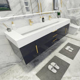 Blossom Floating / Wall Mounted Bathroom Vanity With Acrylic Sink Top & Aluminum Alloy Frame