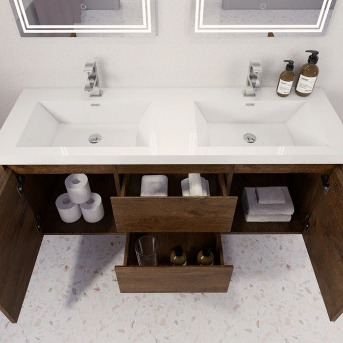 Jade Wall Mounted Bathroom Vanity with Reinforced Acrylic Sink