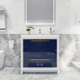 Divine Freestanding Bathroom Vanity With Acrylic Sink, Soft Closing Doors & Drawers - BUILDMYPLACE