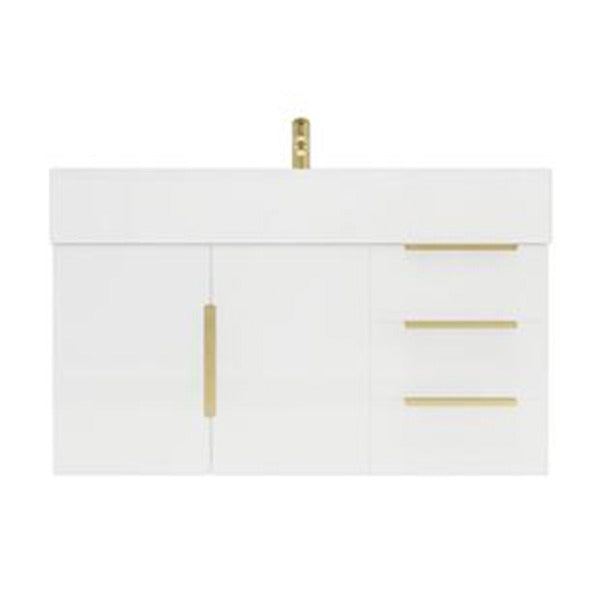 Blossom Floating / Wall Mounted Bathroom Vanity With Acrylic Sink Top & Aluminum Alloy Frame