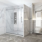 Ivanees Single Sliding Frameless Shower Door 8mm Clear Tempered Glass - Barn Door Style