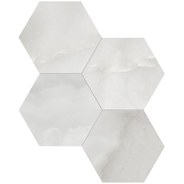6 In Hexagon La Marca Onyx Honed Glazed Porcelain Mosaic Tile