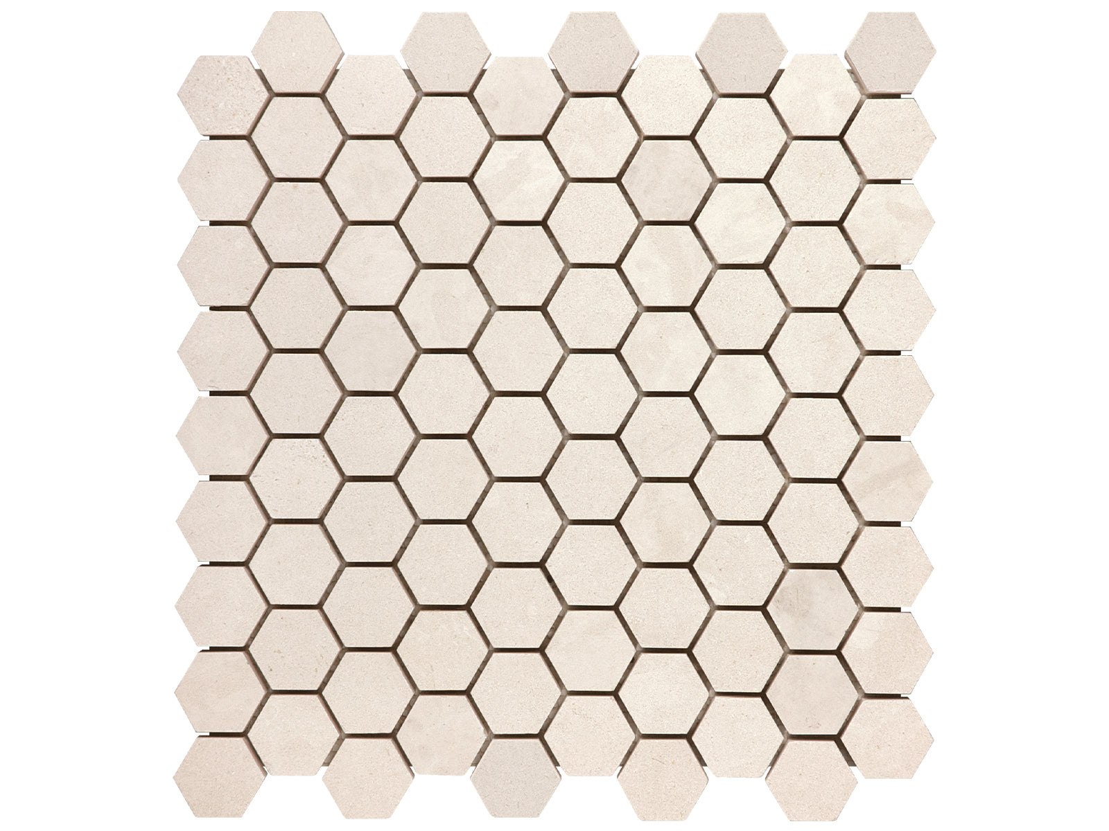 1.25 In Hexagon Serene Ivory Polished Limestone Mosaic