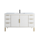 Maronite Freestanding Bathroom Vanity With Acrylic Sink Top, Doors & Drawers