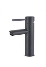 Single-Handle Single Hole Deck Mount Bathroom Sink Faucet in Matte Black with 2 Pcs Hot & Cold 27.56 in. Hose