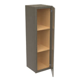 RTA - Elegant Smoky Grey - 42" High Single Door Wall Cabinet | 12"W x 42"H x 12"D