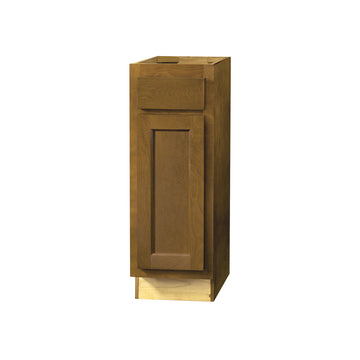 12 Inch Base Cabinets - Warmwood Shaker - 12 Inch W x 24 Inch D x 34.5 Inch H