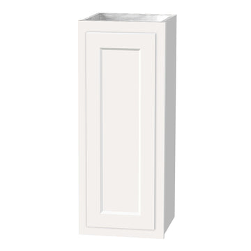 30 inch Wall Cabinets - Single Door - Dwhite Shaker - 12 Inch W x 30 Inch H x 12 Inch D