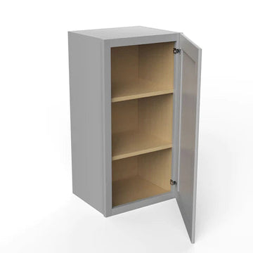 30 inch Wall Cabinet - 15W x 30H x 12D - Grey Shaker Cabinet