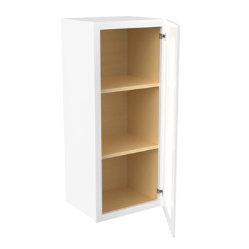Elegant White - Single Door Wall Cabinet | 15"W x 36"H x 12"D