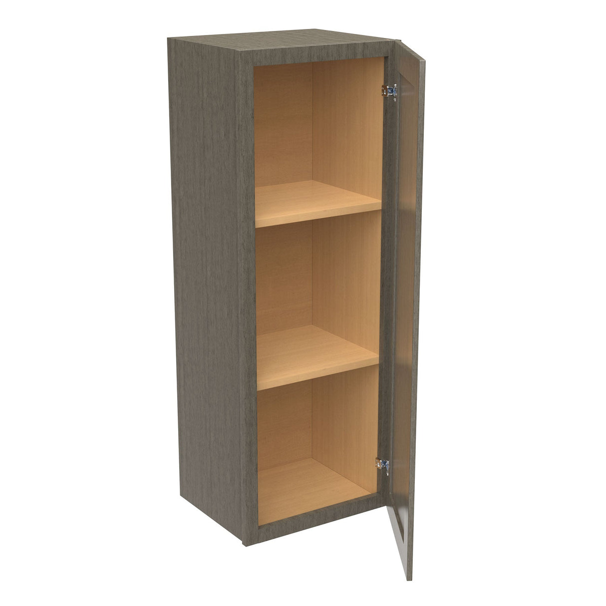 RTA - Elegant Smoky Grey - 42" High Single Door Wall Cabinet | 15"W x 42"H x 12"D