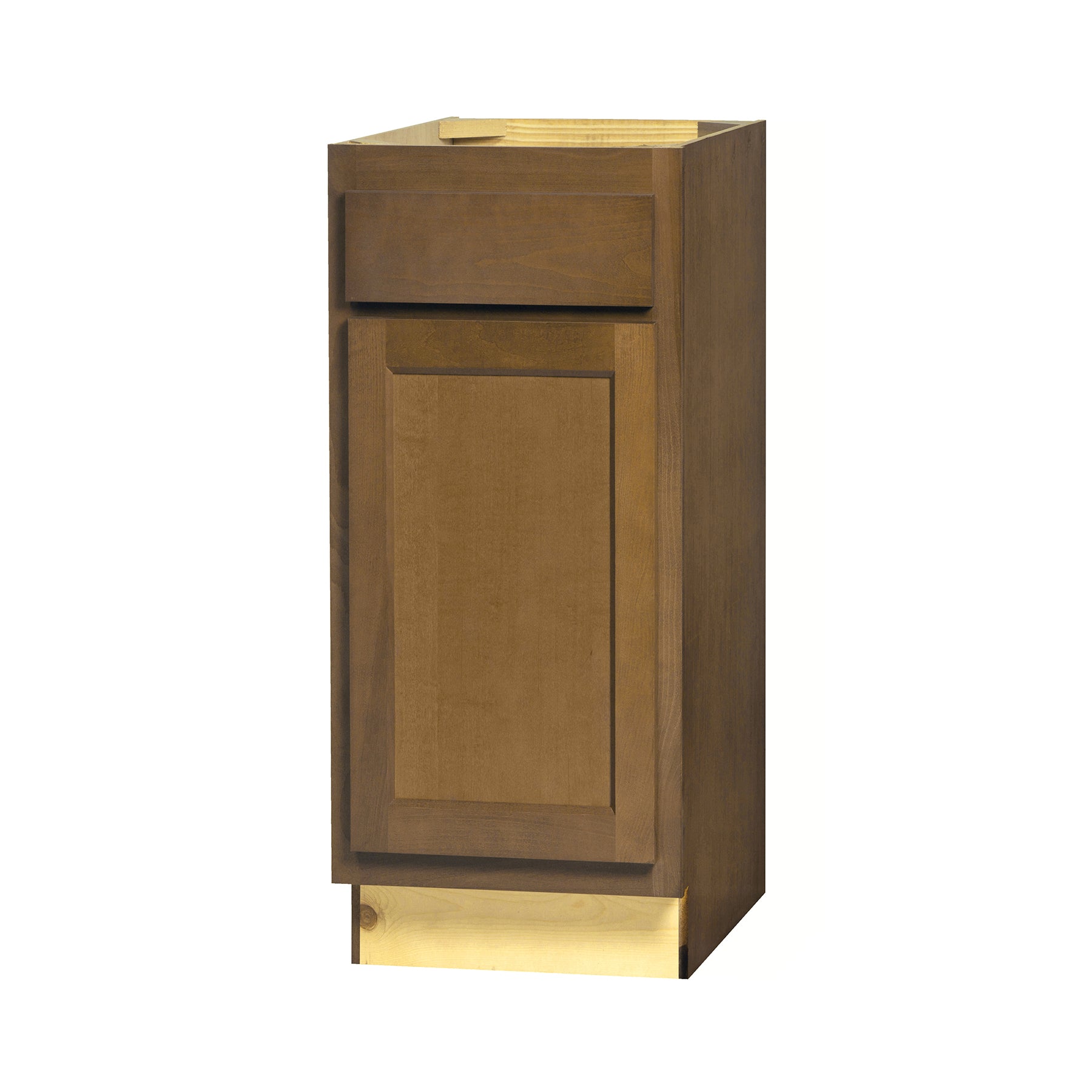 15 Inch Base Cabinets - Warmwood Shaker - 15 Inch W x 24 Inch D x 34.5 Inch H