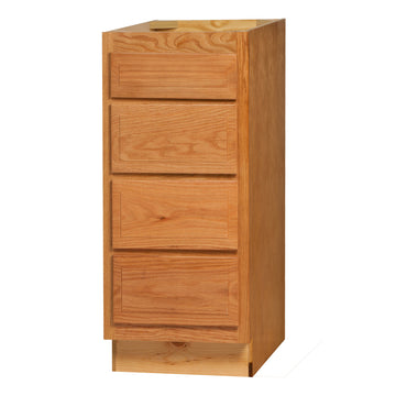 4 Drawer Cabinet - Chadwood Shaker - 15 Inch W x 34.5 Inch H x 24 Inch D